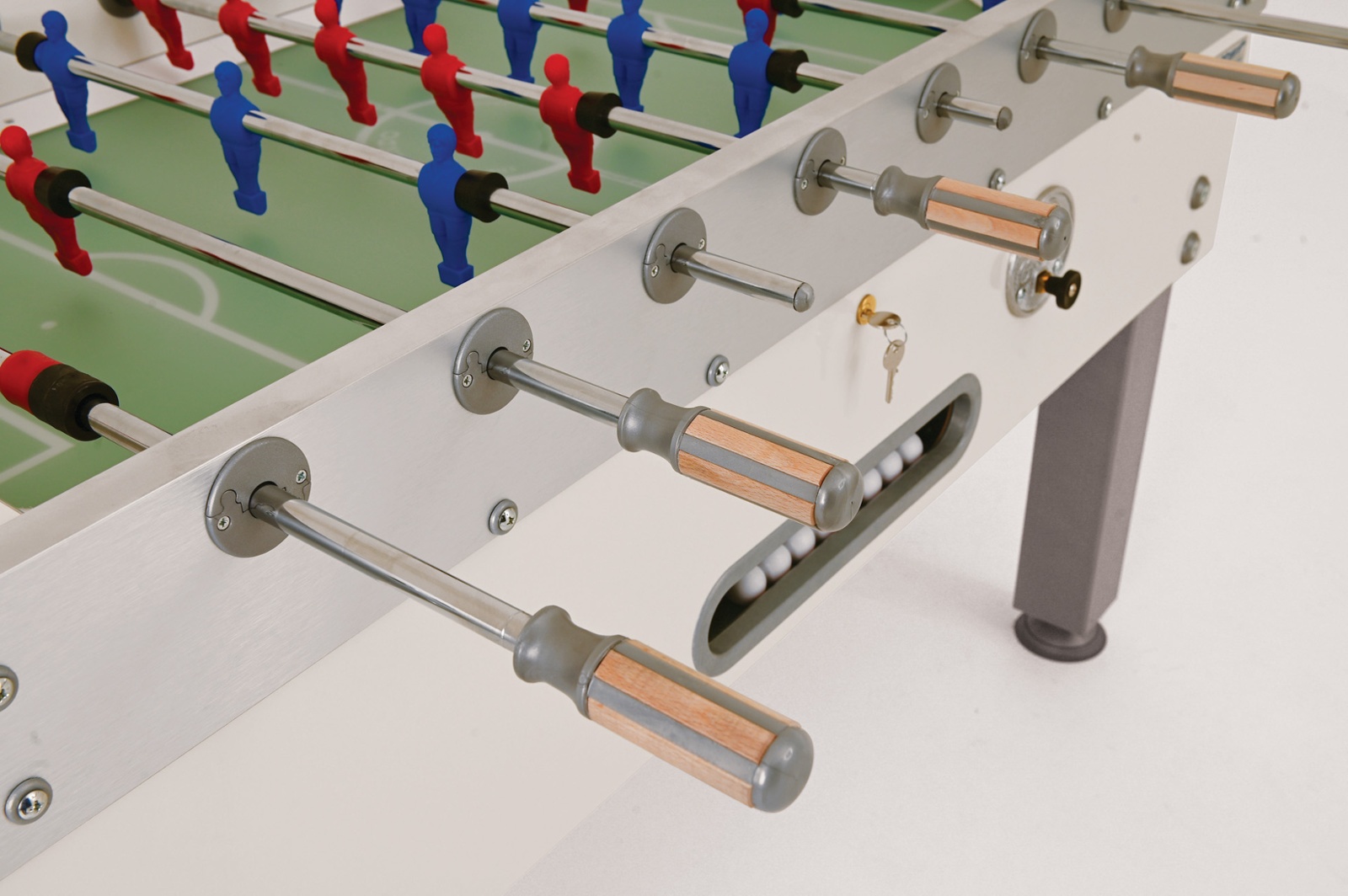 Manopole silver con inserti in legno